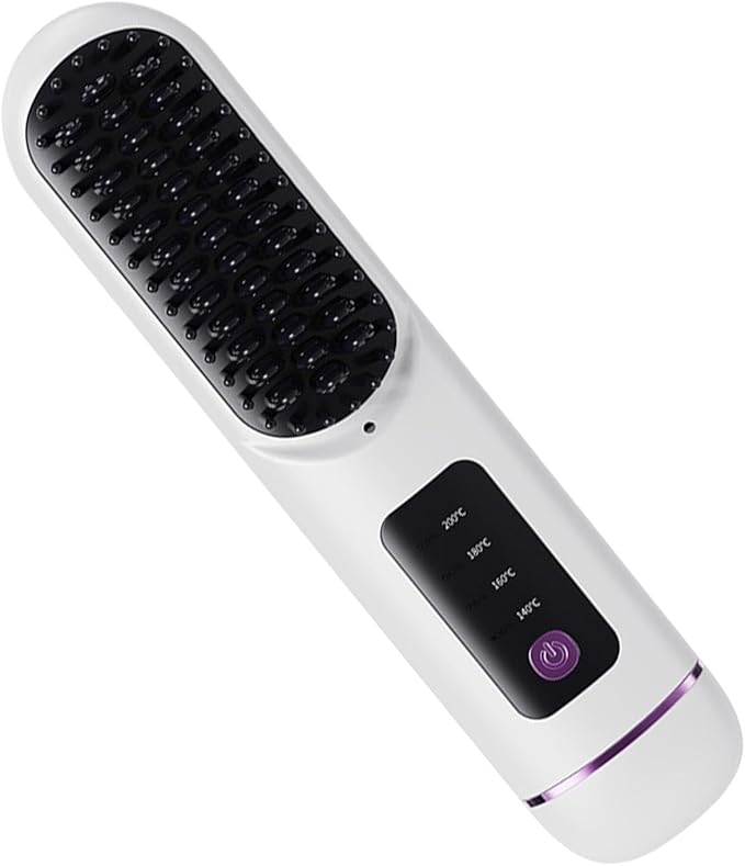 Cordless hair straightening brush